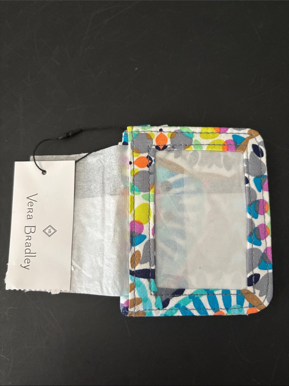 NWT Vera Bradley compact snap wallet with card slots and clear ID window